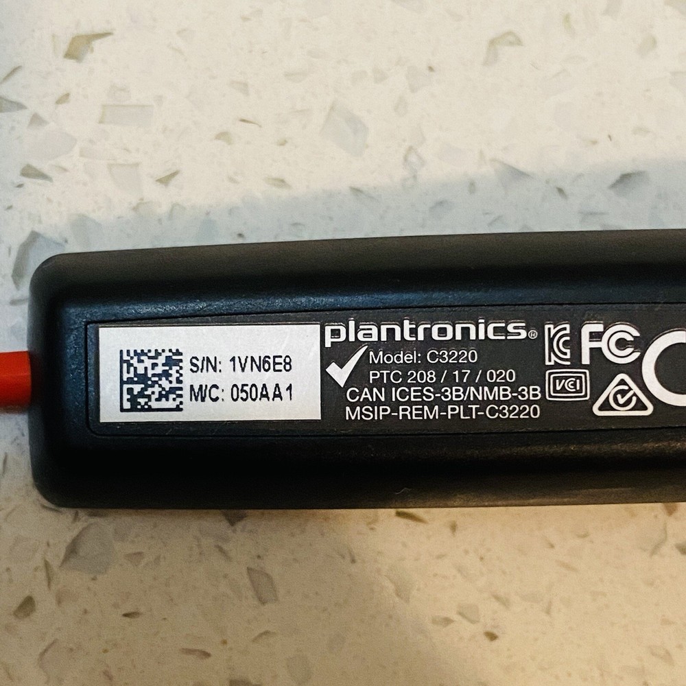 Plantronics Poly C3220 BlackWire USB Wired Headset PLT (H345) Tested