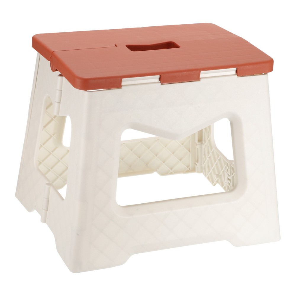 9" Folding Step Stool for Adults 220 lbs Capacity Red