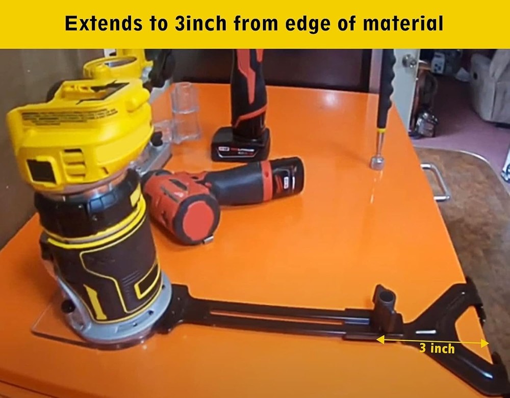 Precision Brass Router Edge Guide for Compact Router - Quick Attach, 10 Inch