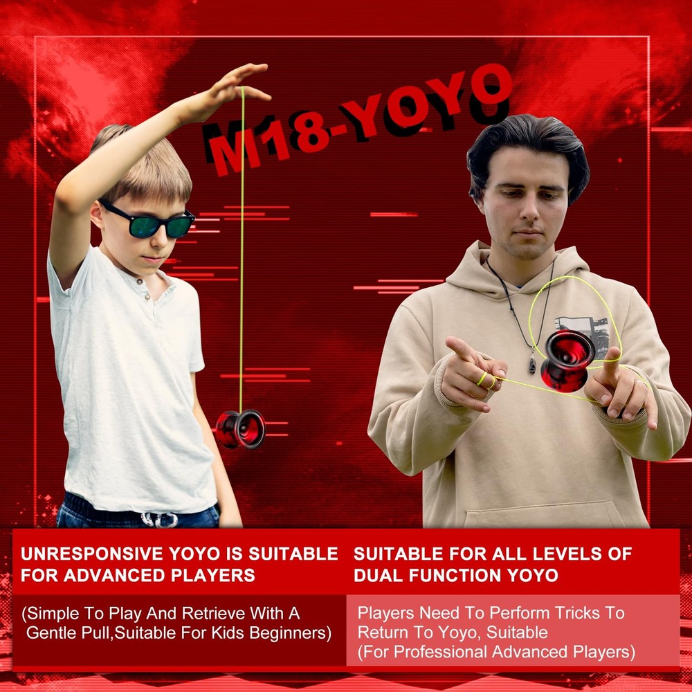 WATIEOBOO 7 Metal Yoyo Dual-Function Responsive Non-Responsive Trick Yo-Yo Begin
