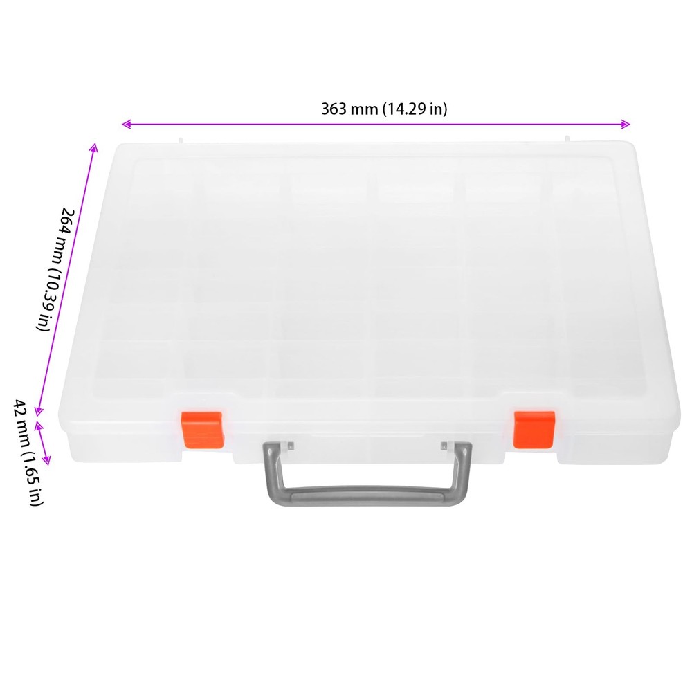2 PCS 48 Grids Plastic Organizer Container Storage , Clear compartment Storag...