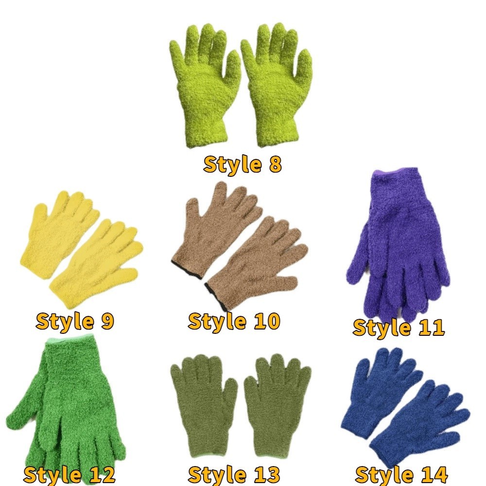 1 Pair Super Soft Microfiber Cleaning Gloves Absorbent Comfortable Work Gloves