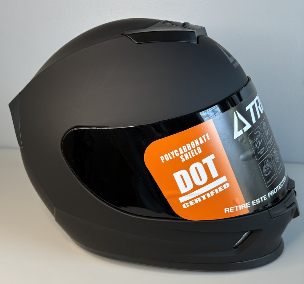 TRIANGLE Kids Motorcycle Helmet Small Full Face Lightweight w/ 2 Visors (Read)