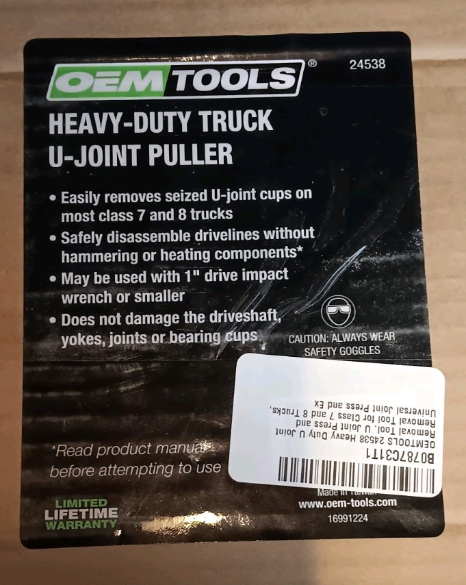 U Joint Removal Tool - Heavy Duty, for Class 7/8 Trucks, Universal Press