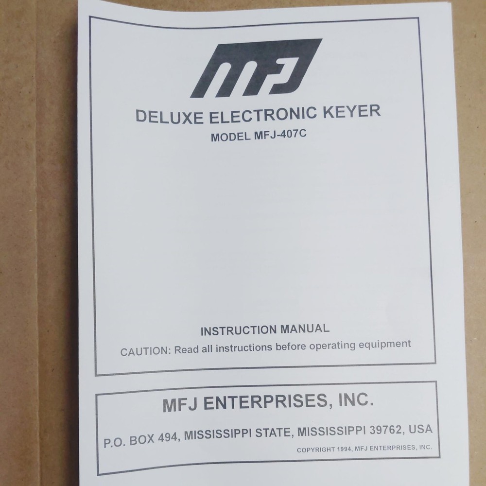 MFJ-407C Deluxe Electronic Keyer With Schematic