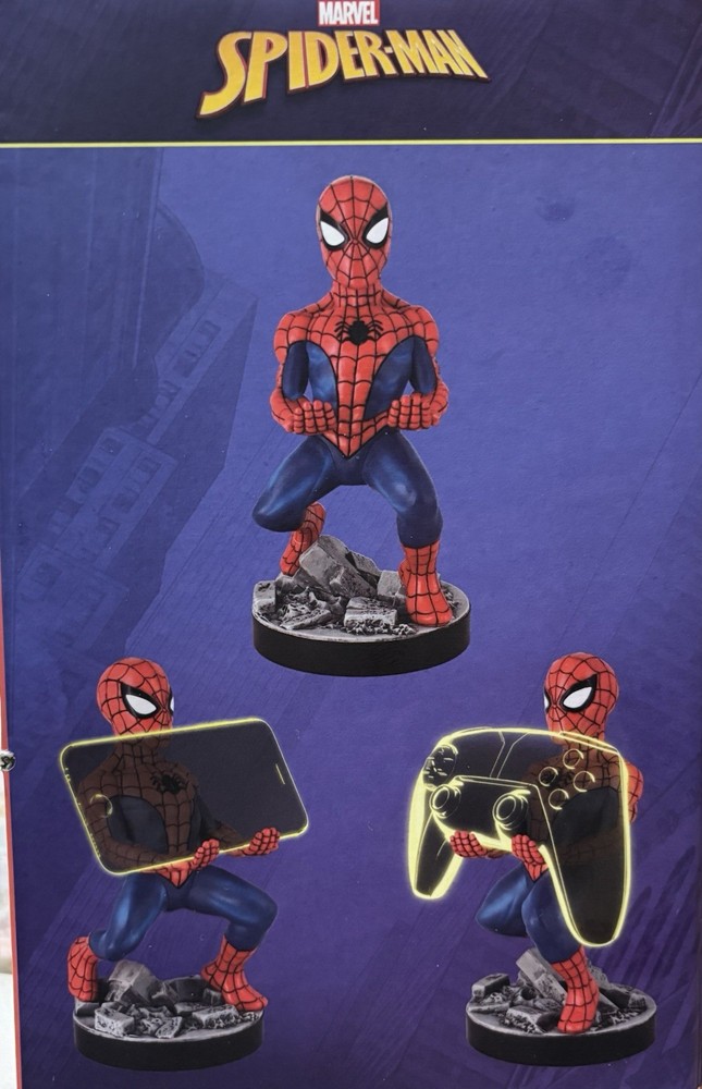 Marvel Spider-Man Controller Phone & Stand Device Holder Gaming Cable Guys NIB