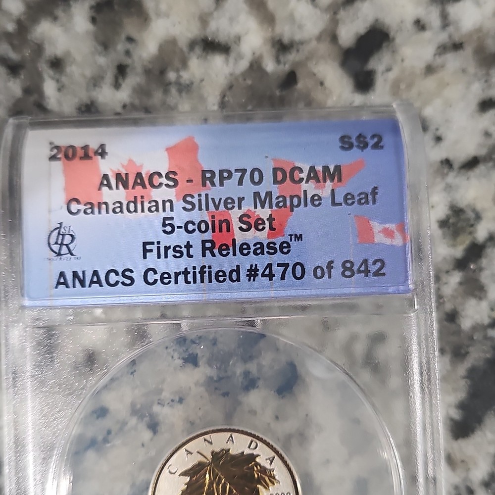 LIMITED Canada Maple Leaf $2 2014 Selective Gold Reverse Proof Silver ANACS RP70