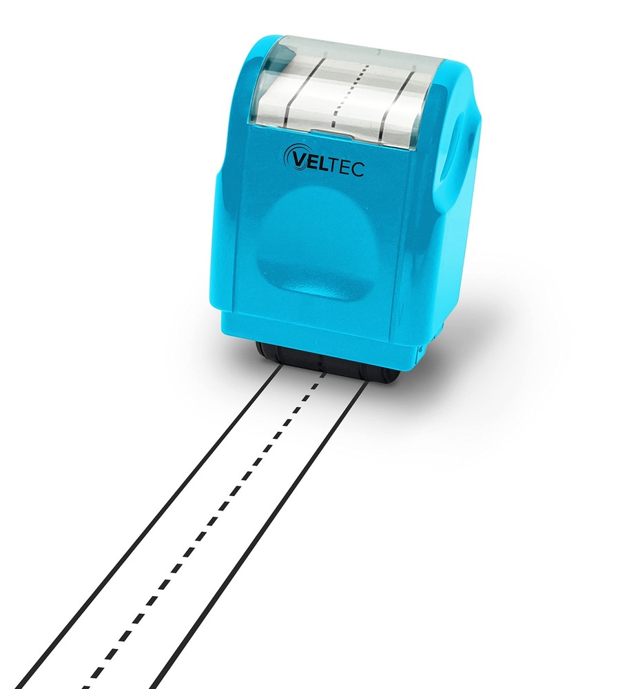 Light Blue Dashed Handwriting Lines Practice Roller Stamp for Kids Teachers