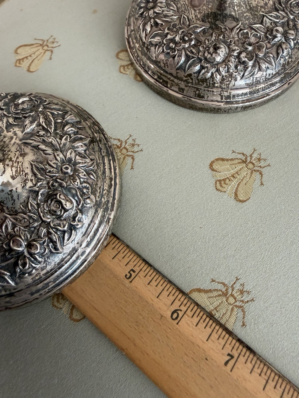 Pair of Vintage S. Kirk & Son REPOUSSE Sterling Silver Candleholders