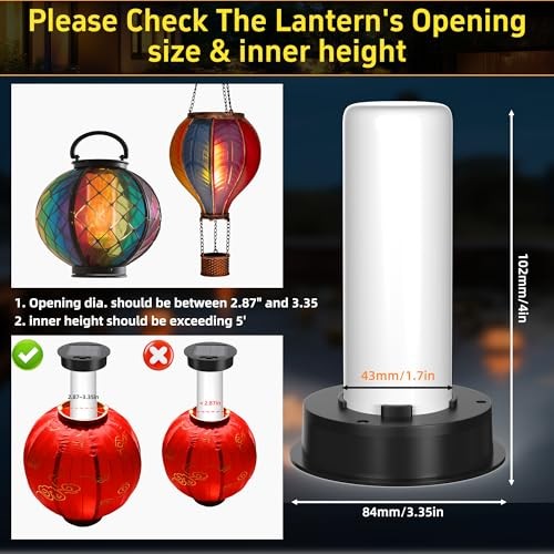 Solar Light Replacement Top with Flickering Flame, 2 Pack Waterproof Solar