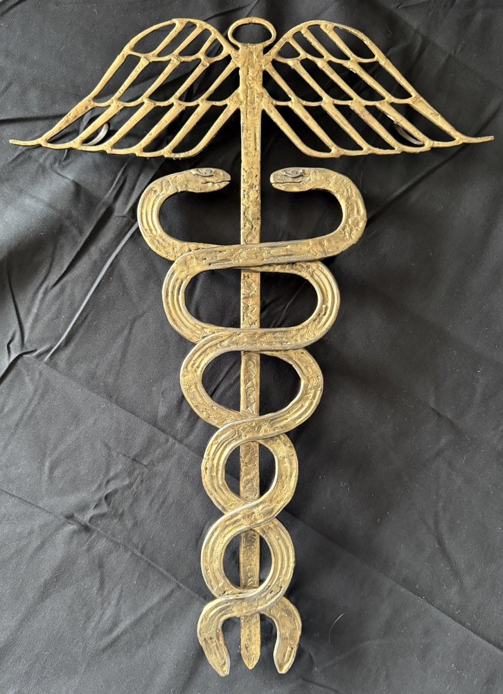Caduceus metal wall mount