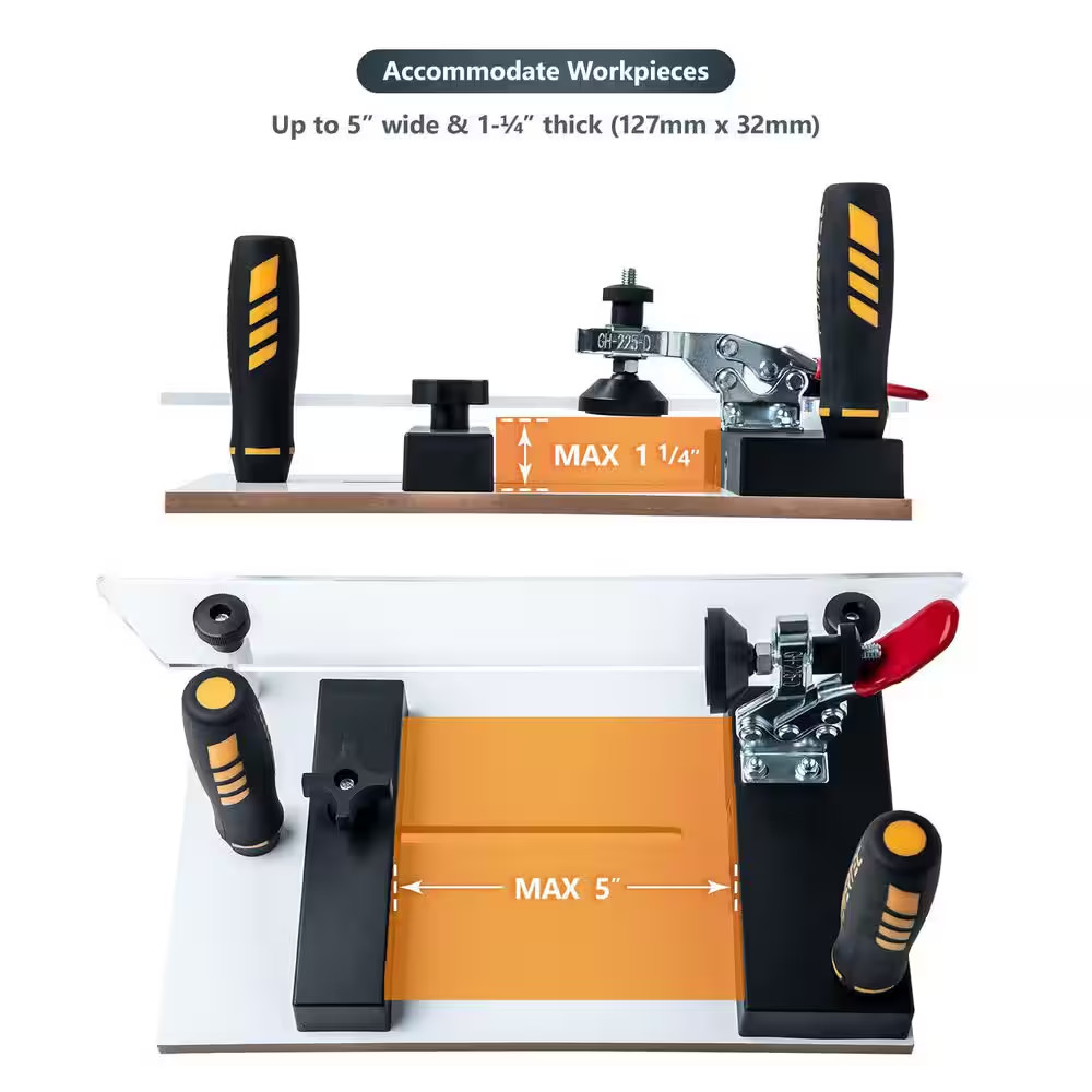Rail Coping Sled for Table Routers, Adjustable Jig for Precise Cuts, Cabinet Joi
