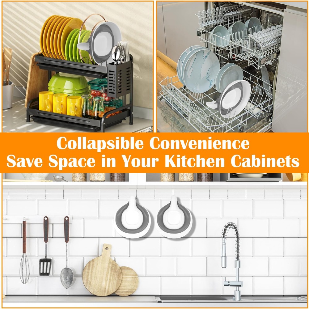 Collapsible Colander - Small Strainer Basket, Side-Drain Design, Dishwasher S...