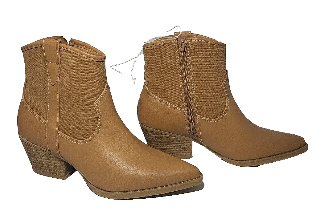 Universal Thread Women's Western Bootie Tan Size 8 Ankle Boots