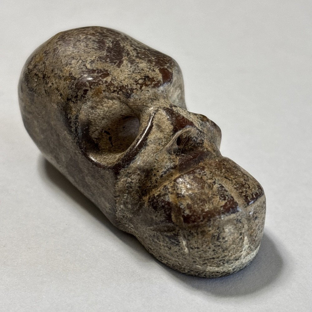 Old China Stone Skull Statue