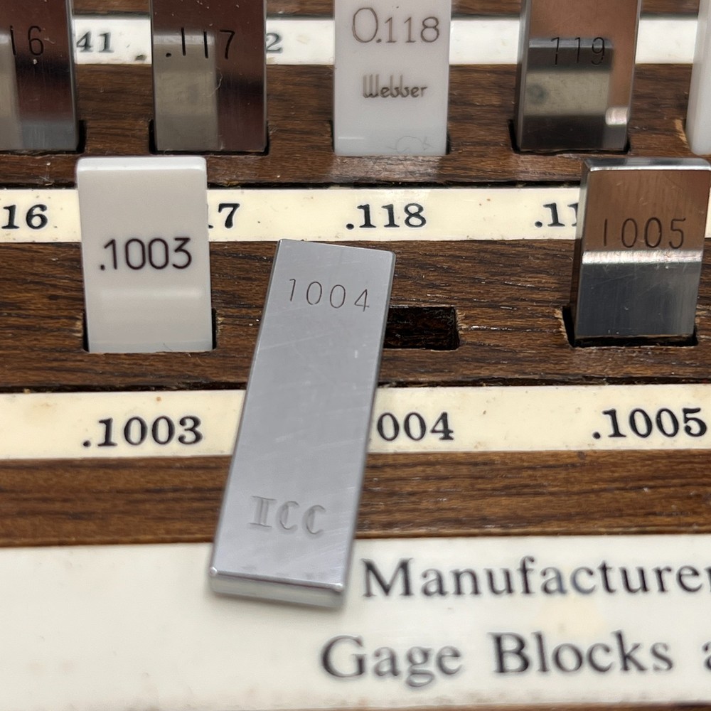 Webber Mitutoyo ICC 94 Pc Rectangular Gage Block Set Imperial Inch Ceramic Steel
