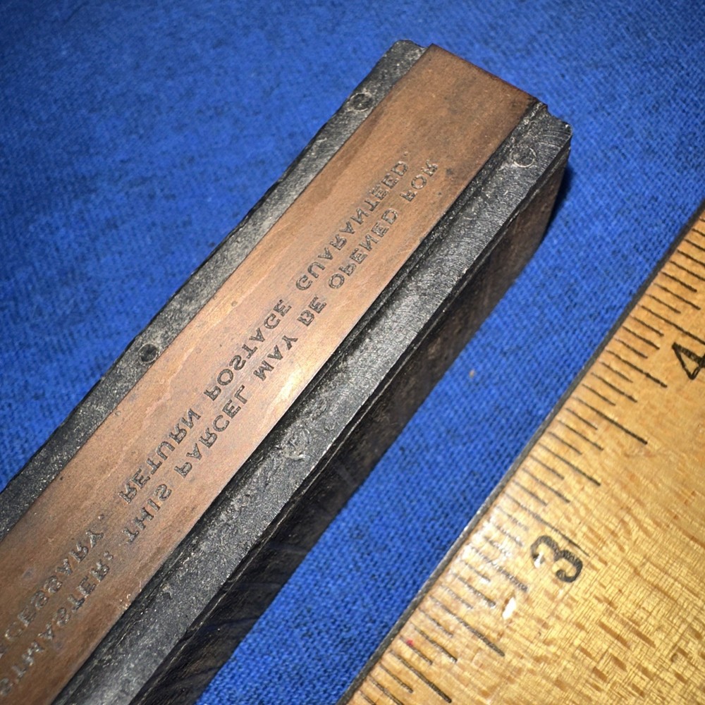 Printing Block “ Postmaster: This Parcel May Be Opened For Postal Inspection “ ￼