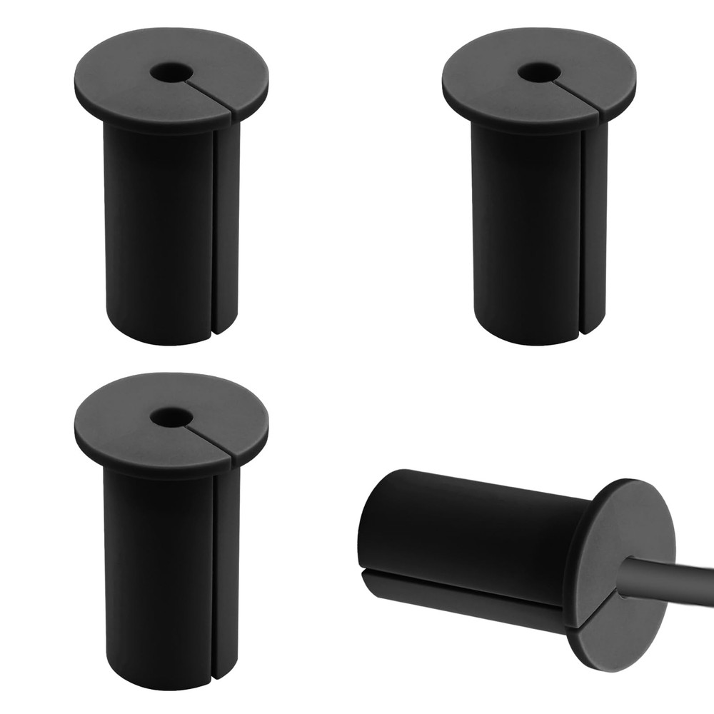 4Pcs Wall Cable Pass Through Grommets, Silicone Grommets Black