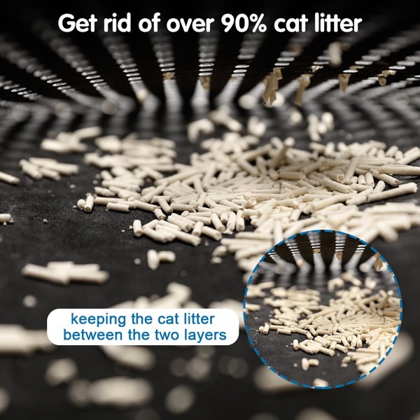 Black Cat Litter Mat, Double Layer Waterproof Millet Scratch Pad