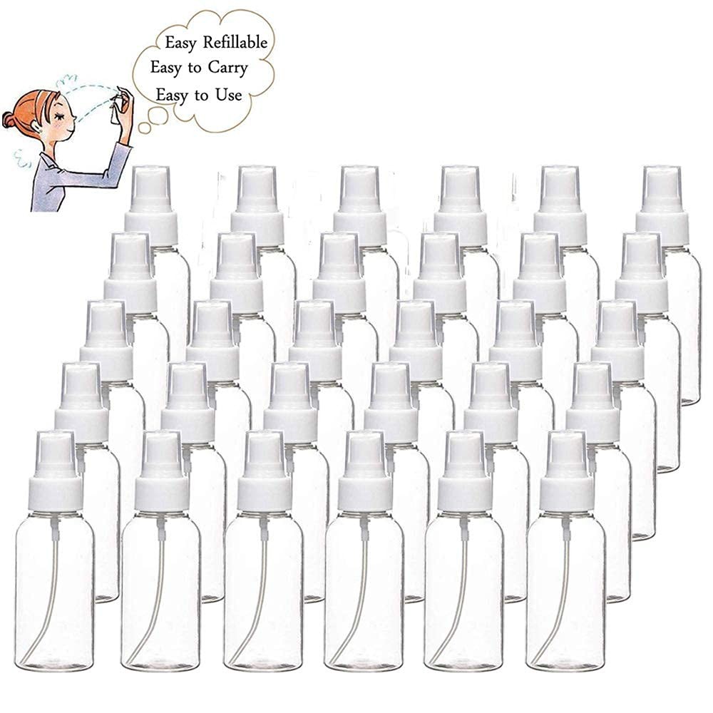 Spray Bottles, 30 Pack 30ml 1oz Clear Empty Fine Mist Plastic Mini
