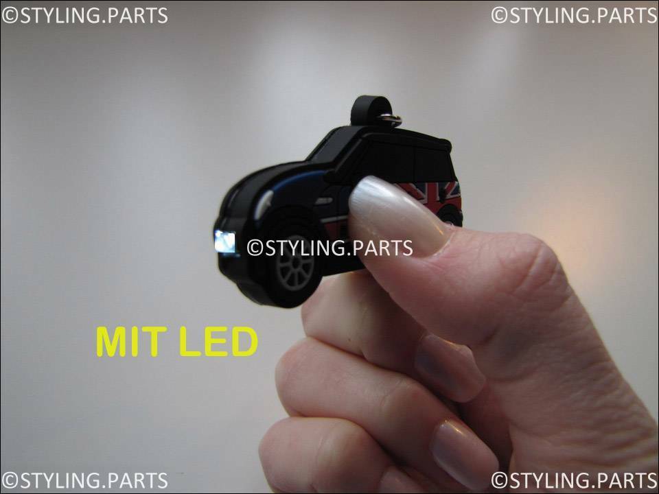 BLUE RED KEYRING - WITH LED FOR MINI ONE COOPER S D EXCELLENT GIFT