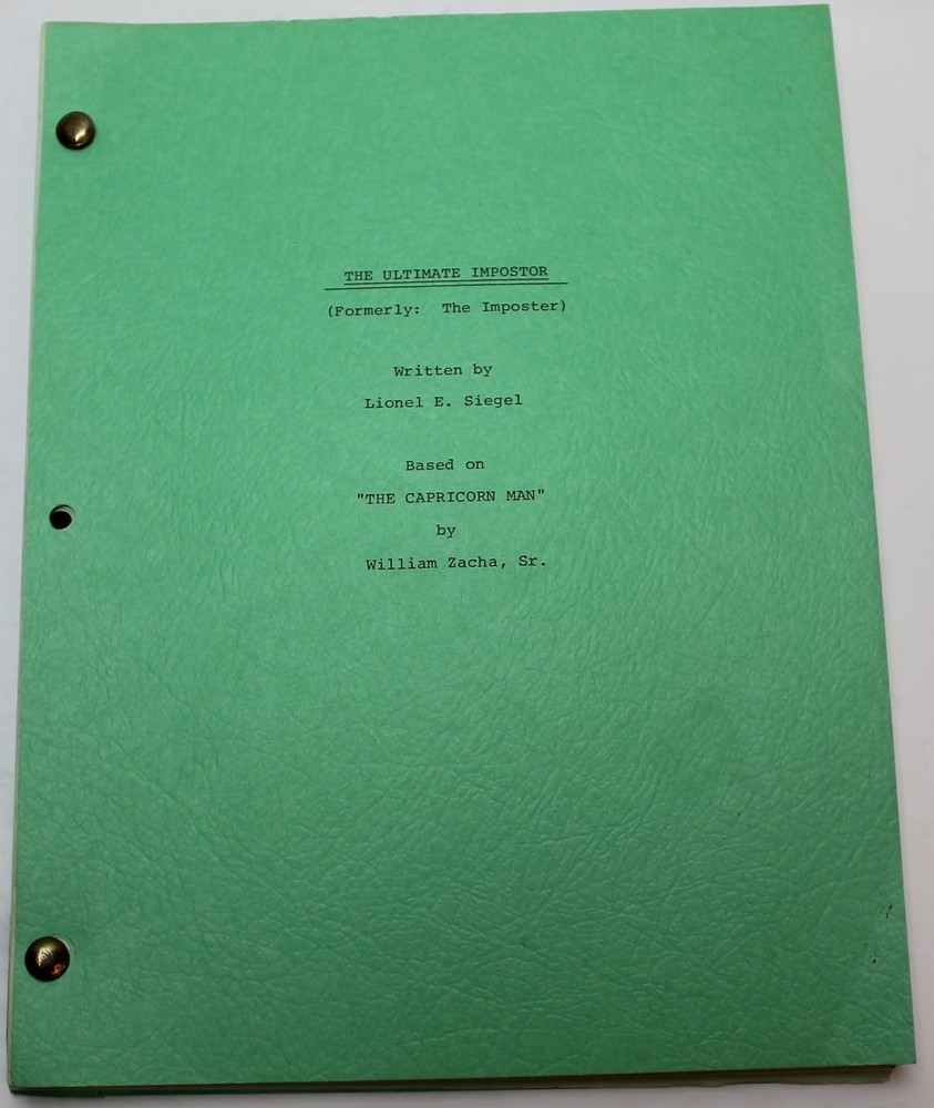THE ULTIMATE IMPOSTER / Lionel E. Siegel 1978 Screenplay, brain linked computer