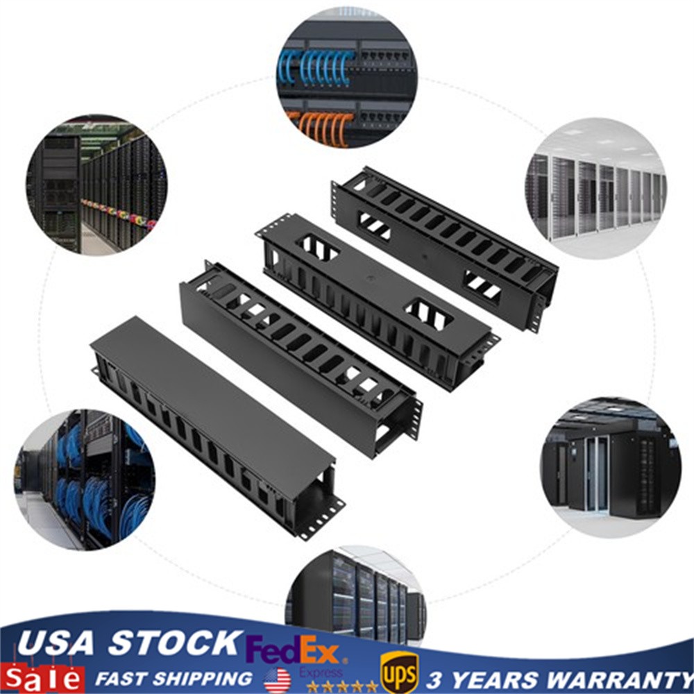 4pcs Horizontal Rack Mount Cable Management Cable Organizer Cable Raceways