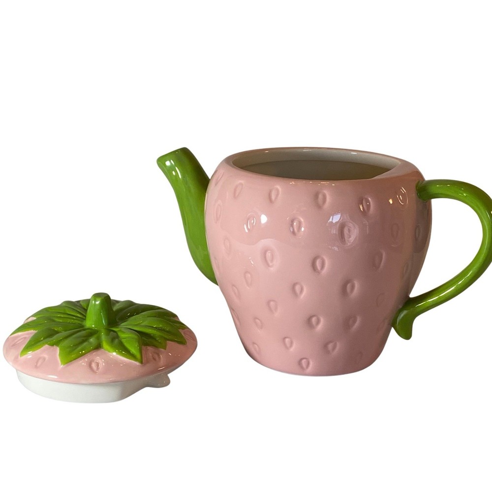 Lang Pink Strawberry Hand Painted Teapot
