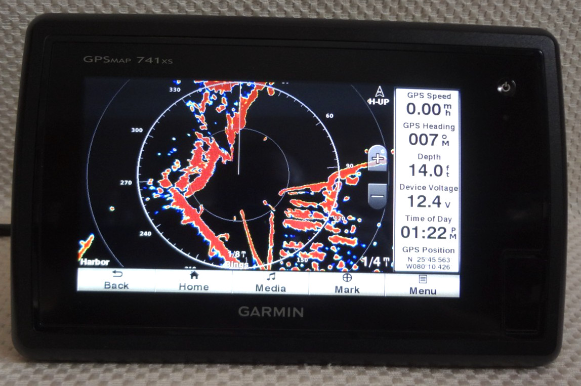 GARMIN GPSMAP 741xs GPS CHART PLOTTER ClearVü SideVü CHIRP FISHFINDER w/ POWER