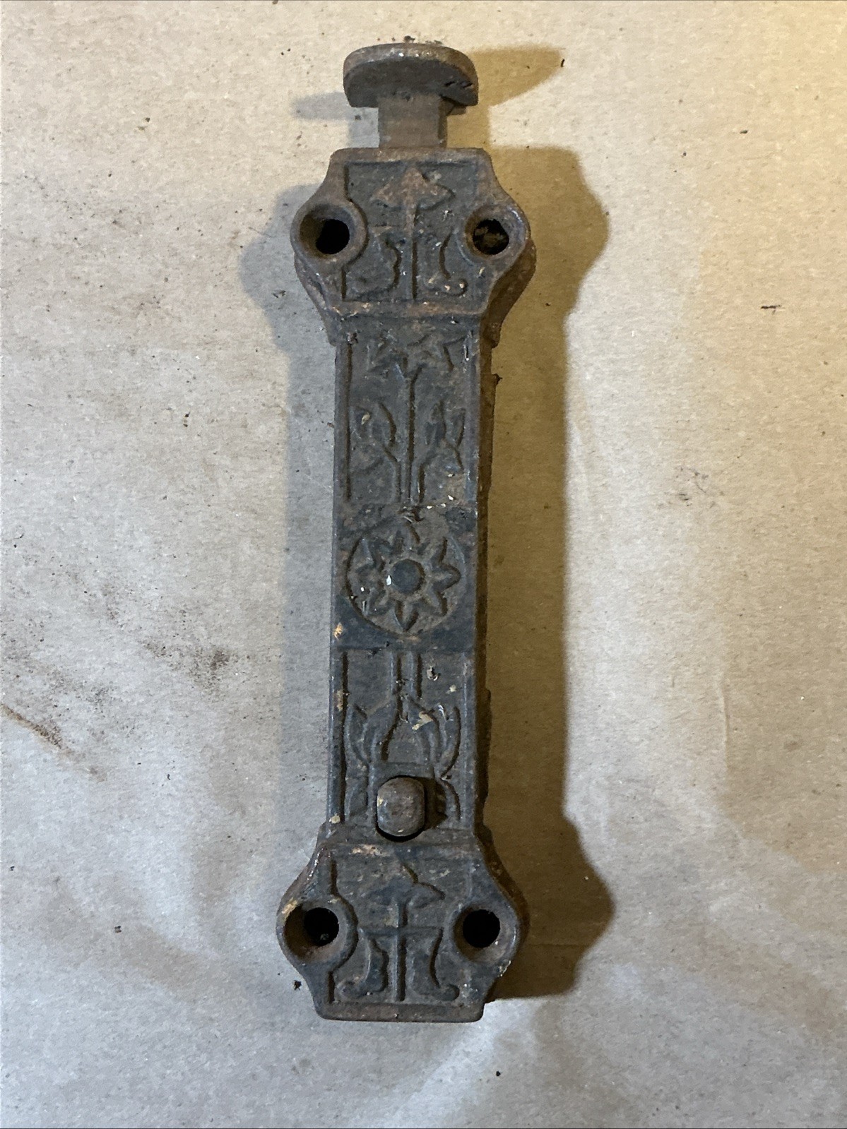 Antique Victorian Cast Metal Door Lock Surface Latch As Is INV-AT13