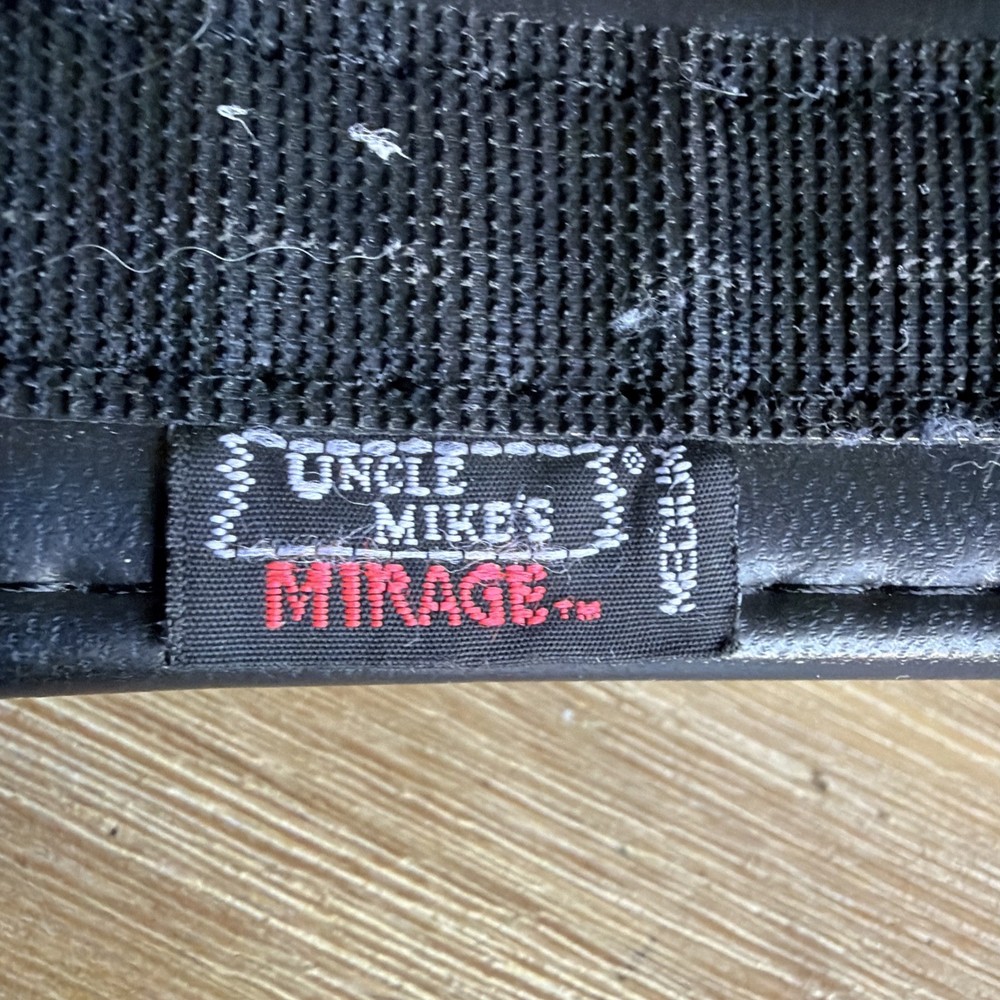 Uncle Mike's Mirage Duty Belt Leather 2" Medium Ultra Plain Black Hook and Loop