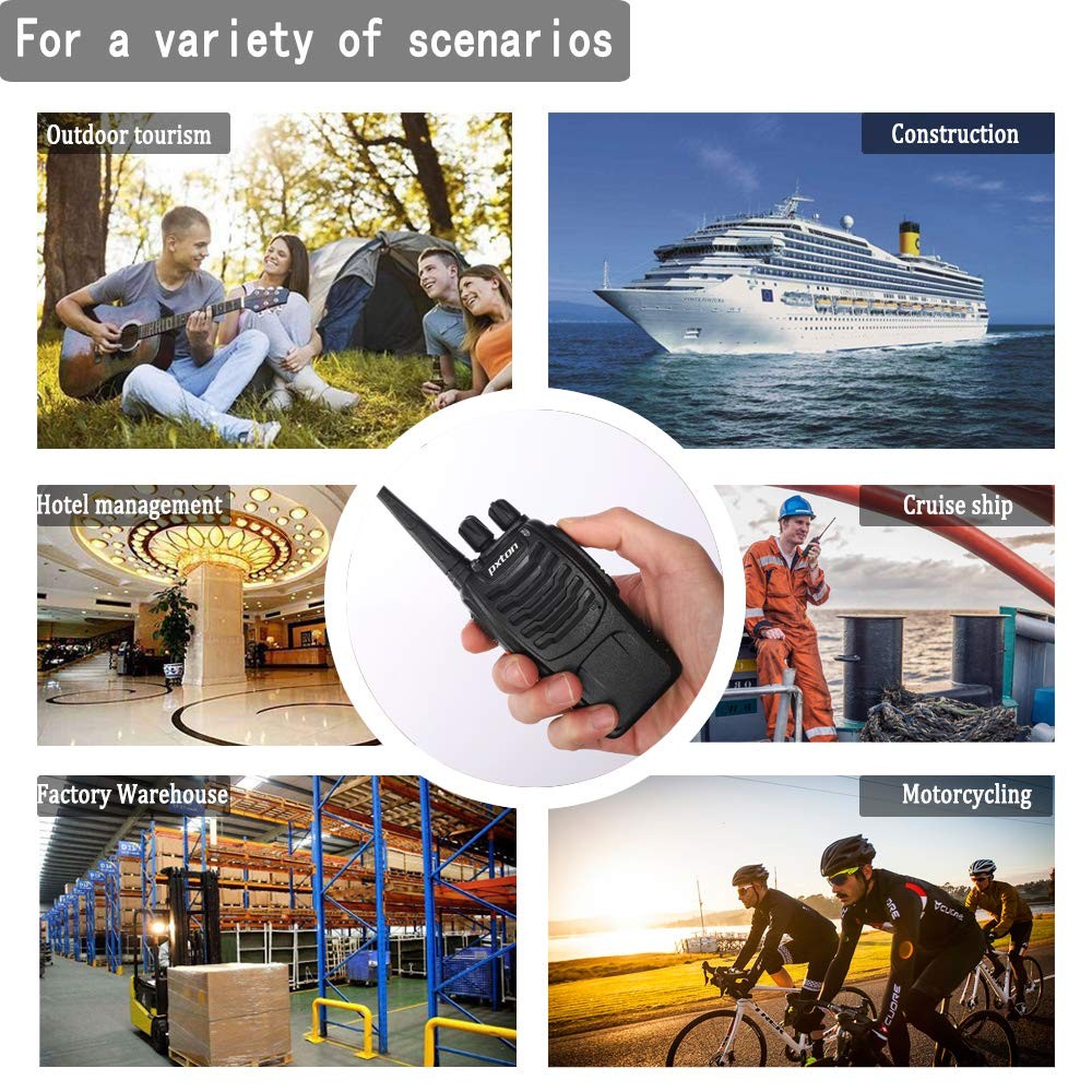 Long Range Rechargeable Two-Way Radios with Earpieces and Flashlight (2 Pack)