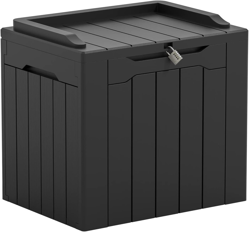 Lockable Black Resin Deck Boxes - 100 & 31 Gallon Outdoor Storage Solutions