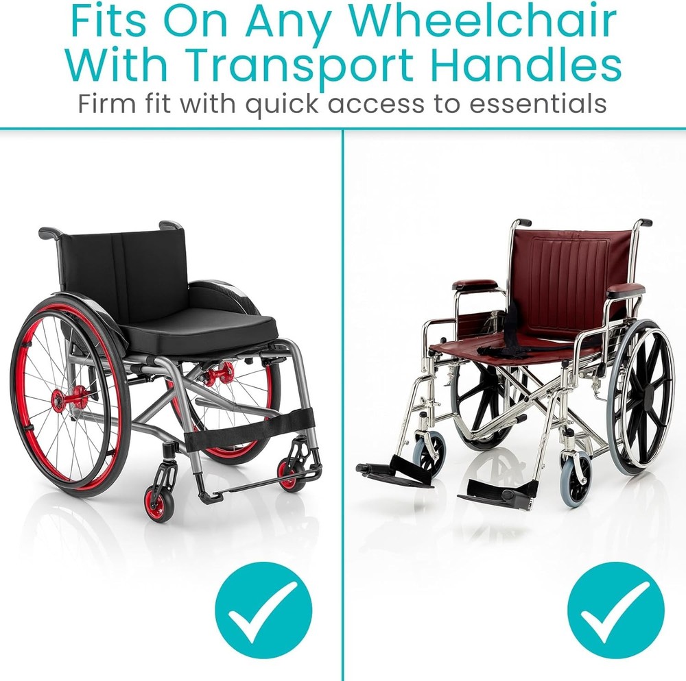 Wheelchair Bag Universal Storage Backpack for Walker Rollator Hangs on Back
