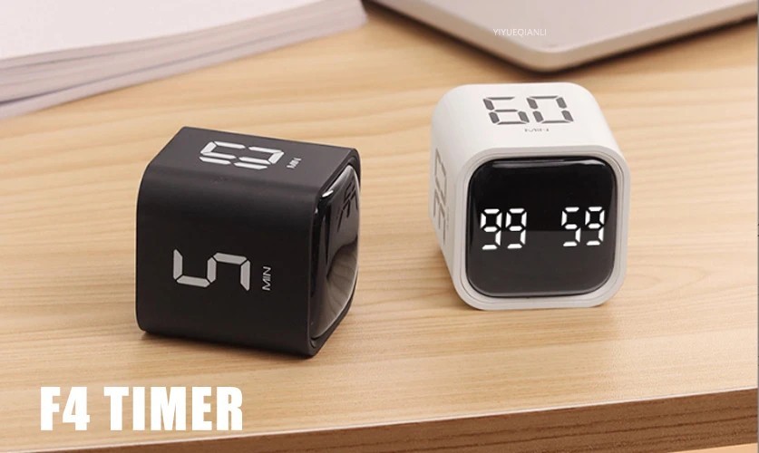 Digital Cube Pomodoro Timer Desk Rechargeable Productivity Timer 5/10/30/60mi...