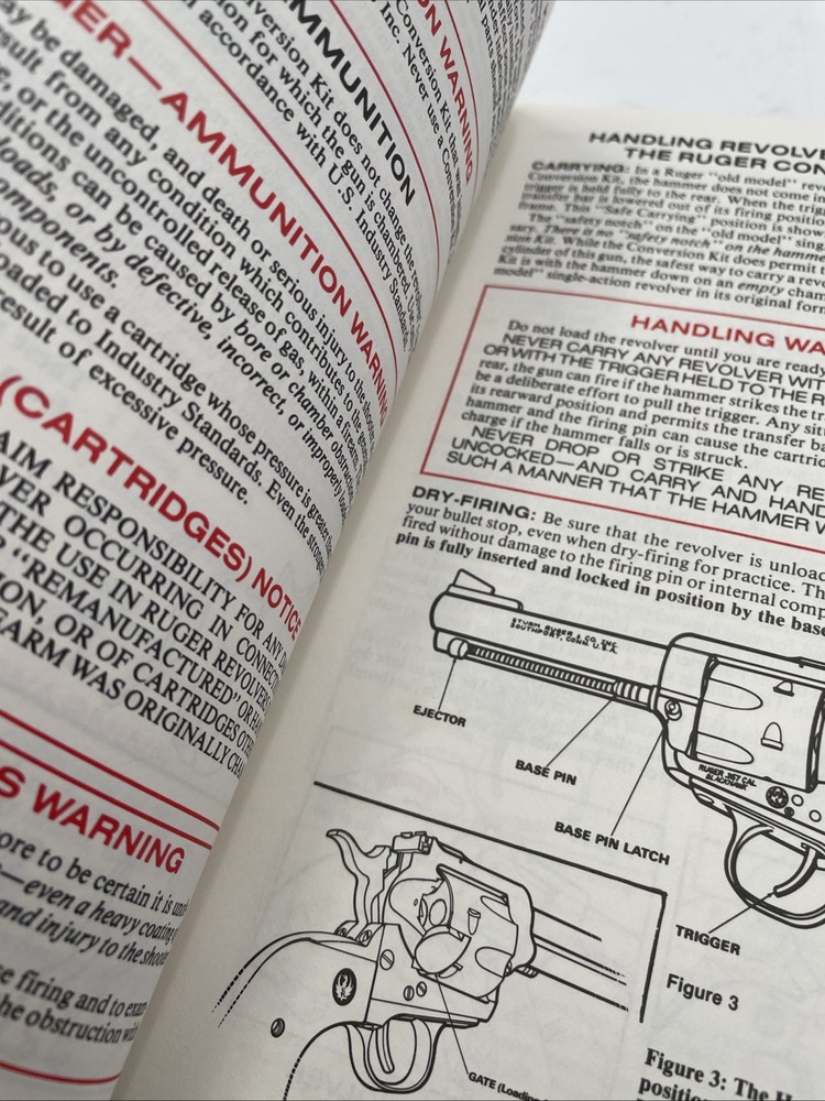 Instructional Manual Ruger Old Model Single Action Revolvers Conversion Kit Book