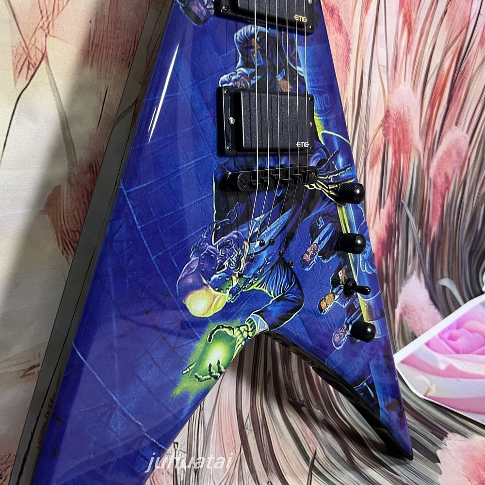 Solid Electric Guitar Dave Mustaine V Rust In Peace Active pickup 6 strings