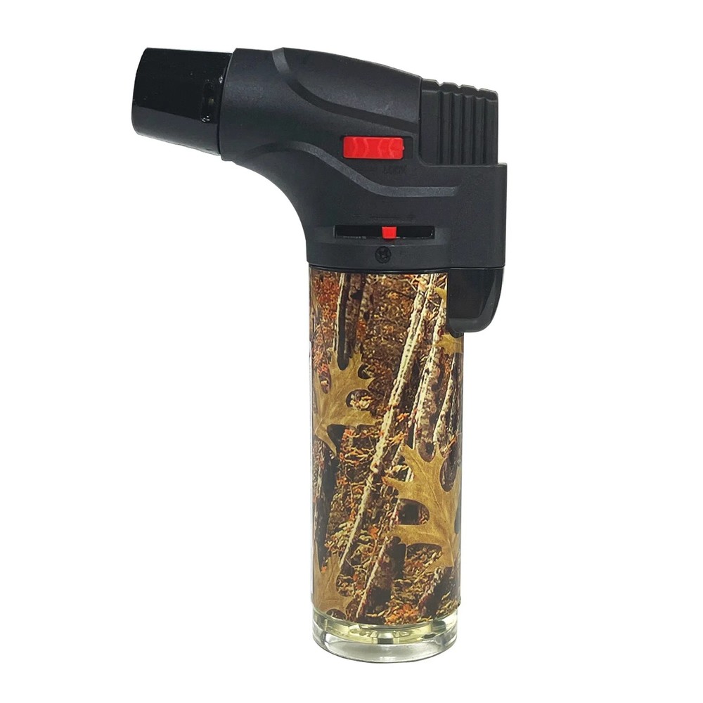 4 Pack Jumbo 4" Single Jet Flame Torch Gun Lighter Refillable Lockable maple
