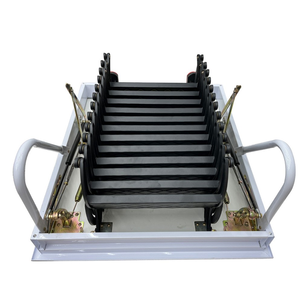 9.84ft Black Attic Pull Down Ceiling Ladder 31.5''x35.43'' Folding Loft Ladder