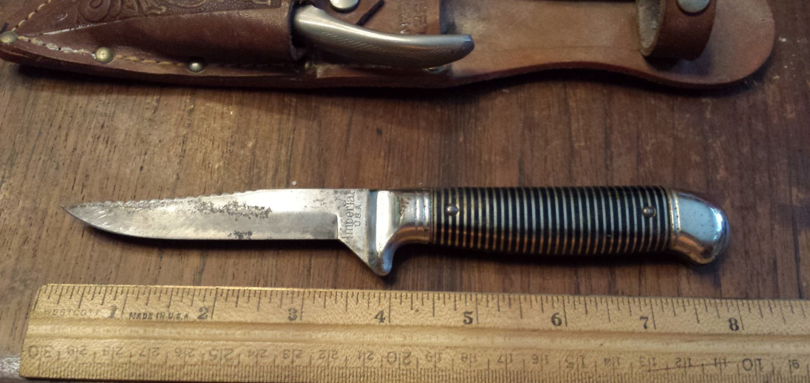 Vintage Imperial Sargent Sportset Knife & Plier Nippers Set With Leather Sheath