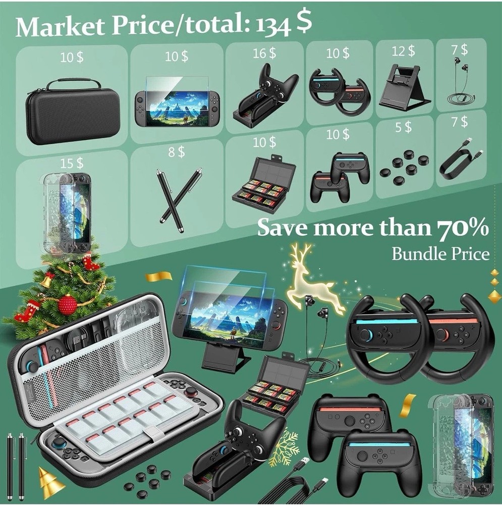HEYSTOP Switch 2 Accessories Bundle for Nintendo,Switch 2 Accessories Kit 2025