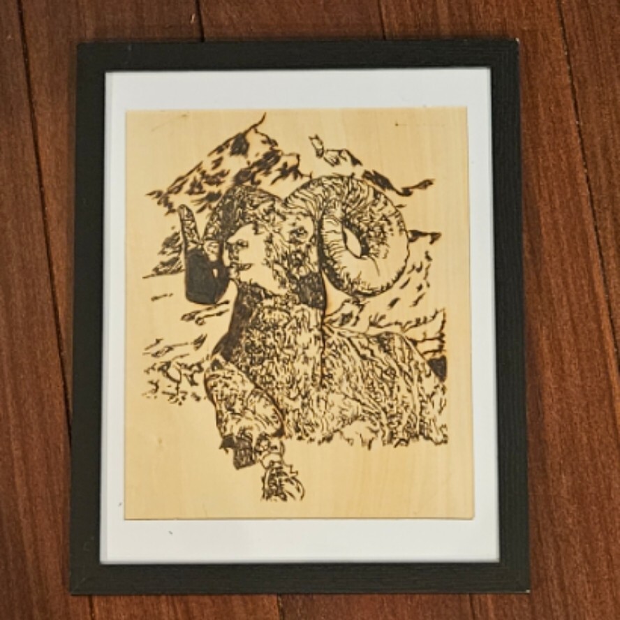 Mountain Side Pyrography