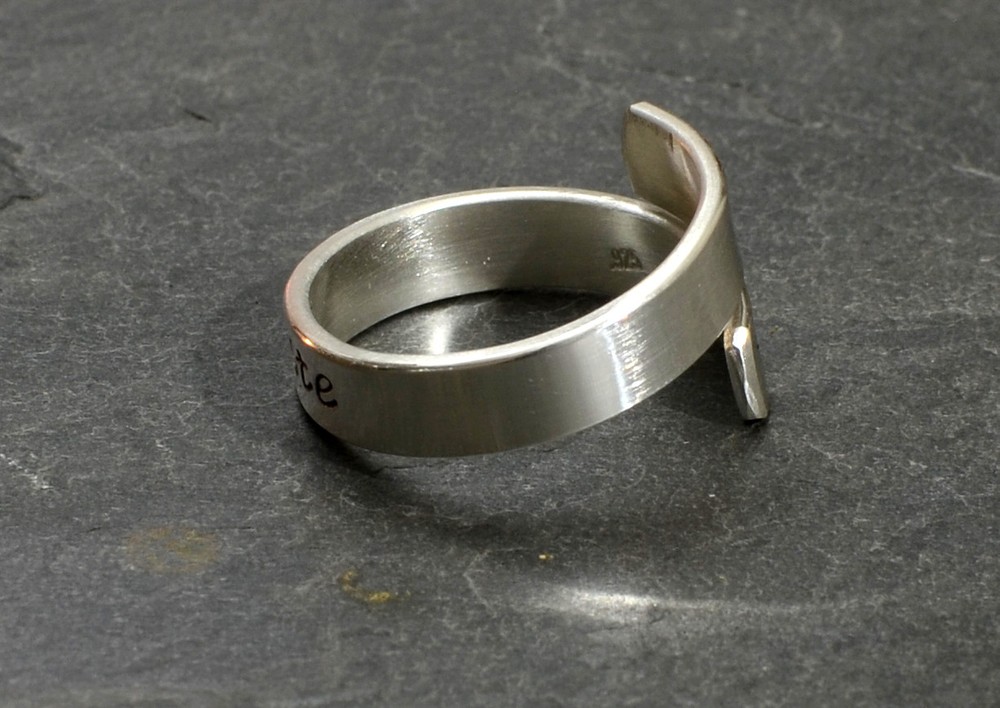 Sterling silver namaste bypass ring