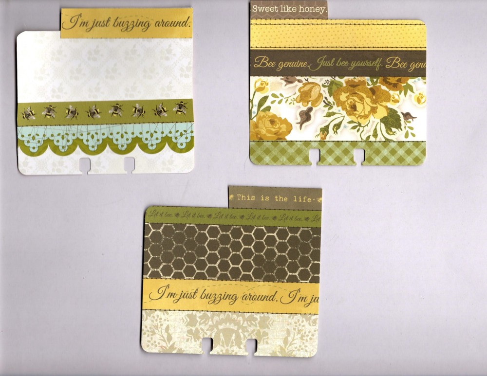 BUMBLE #3 (6 TABBED) MEMORYDEX/ROLODEX CARDS Double-Sided HANDMADE