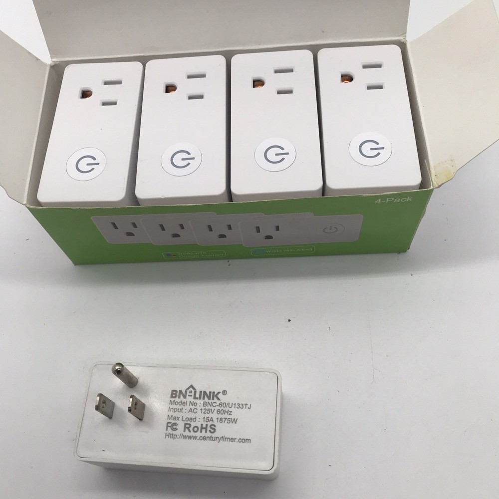 BN-LINK WiFi Smart Plug 4-Pack Alexa Google Assistant Timer Remote Control