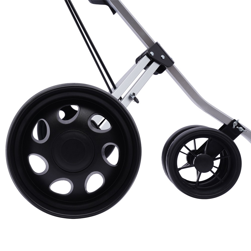 3-Wheel Golf Push Pull Cart Lightweight Folding Golf Walking Push Cart
