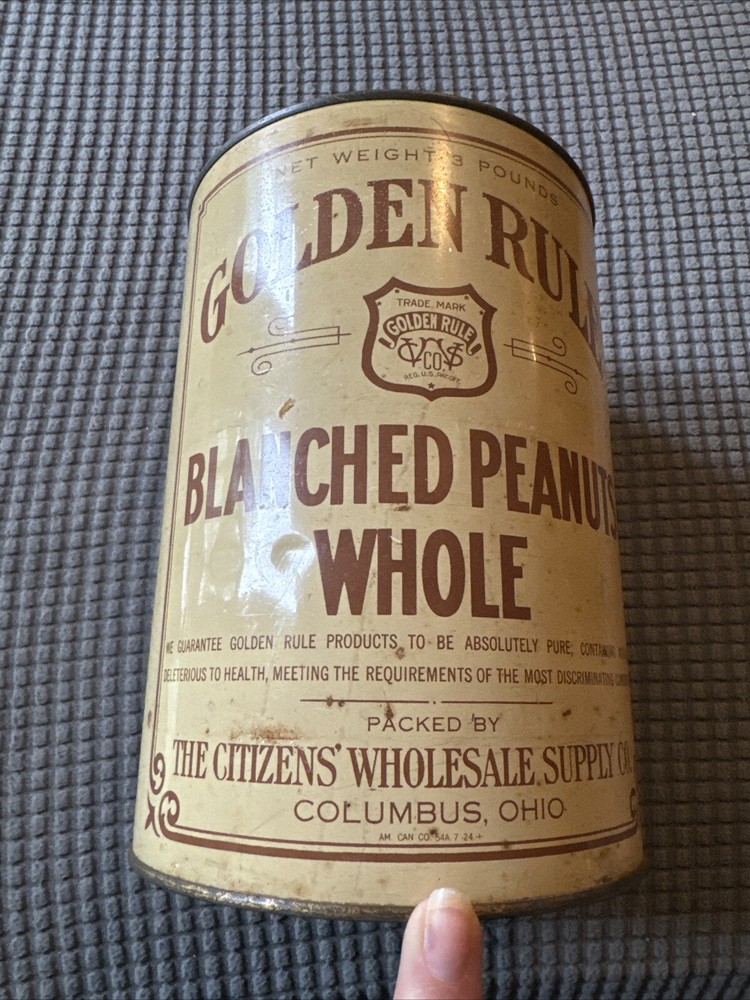 Golden Rule Blanched Peanuts Tin By Canco