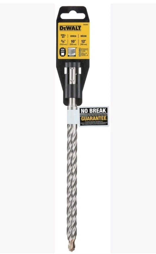 DEWALT DW5447 5/8" x 10" x 12" Rock Carbide SDS Plus Masonry Hammer Drill Bit