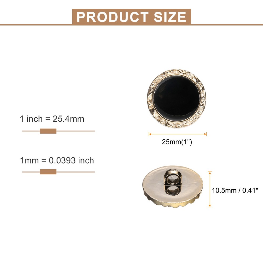 5pcs Gold Pearl Button 25mm 0.41" Thick Sewing Button Style N