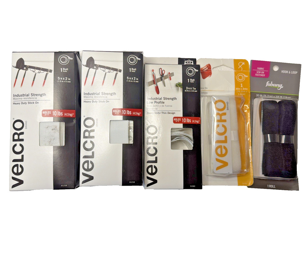VELCRO Brand & Fabany Hook Loop Rolls Heavy Duty & Sew On